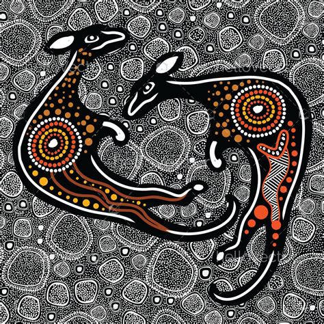 Aboriginal Kangaroo Dot Artwork Vector Download Graphics And Vectors