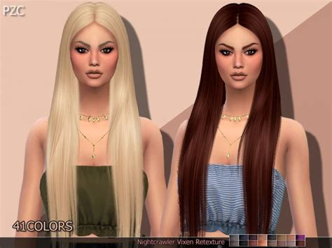 The Sims Resource Nightcrawler`s Vixen Hair Retextured By