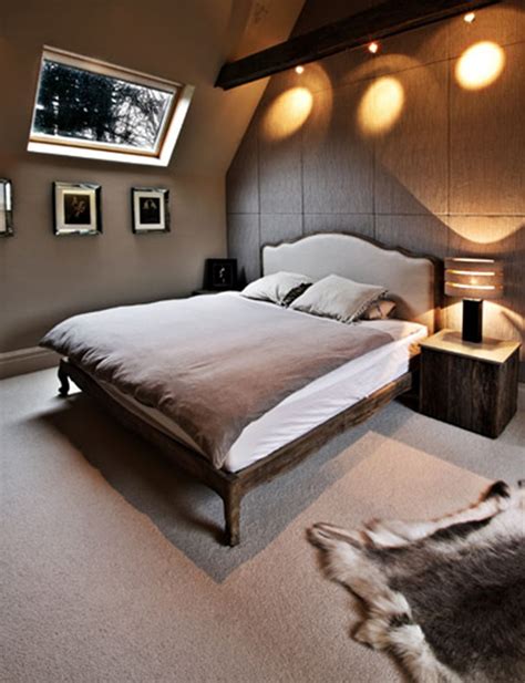Shallow beams vs deep beams. This loft space has feature wall and traditional beams ...