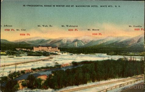 Presidential Range In Winter And Mt Washington Hotel White Mountains Nh