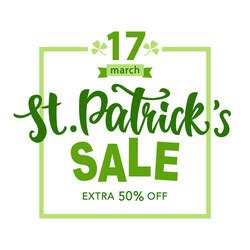 Saint Patricks Day Sale Typography Banner Vector Image