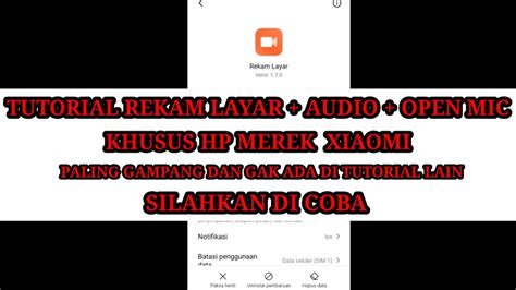 Check spelling or type a new query. TUTORIAL / CARA GAMPANG REKAM LAYAR + AUDIO + OPEN MIC DI ...