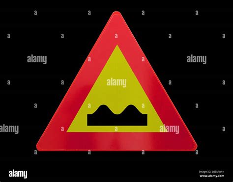 Traffic Sign Isolated Bumpy Road Ahead Stock Photo Alamy