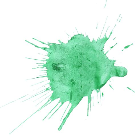 16 Green Watercolor Splatter Png Transparent