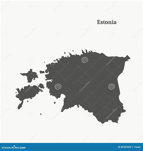 Outline Map Of Estonia Illustration Stock Illustration Illustration