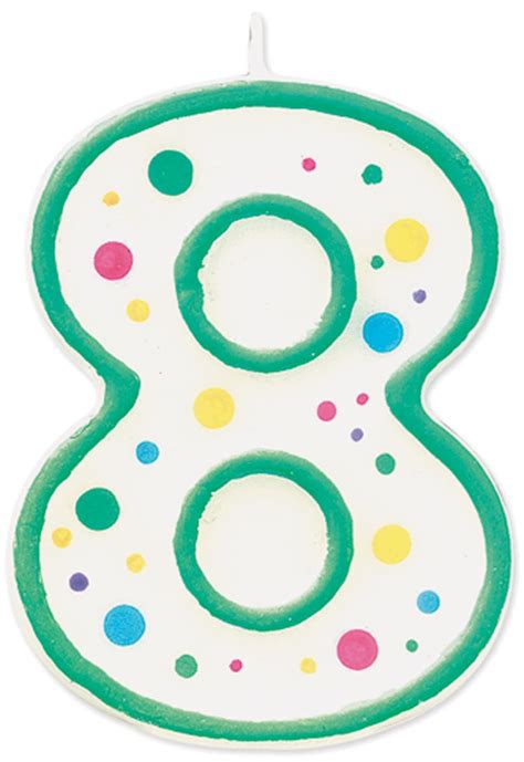 Polka Dot Numeral Candle 3 1pkg 8 Green Michaels