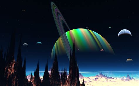 Cg Digital Art 3d Space Universe Landscapes Planets Moon Wallpaper