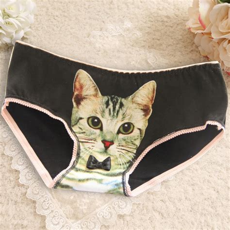buy hot sale underwear cotton underwear women briefs 3d printing cat panties