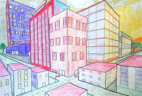 Two Point Perspective Drawings Lessons From The K 12 Art Room