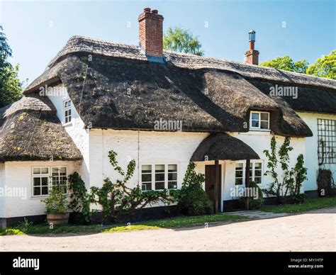 A Pretty Thatched Cottage In Wiltshire Stock Photo Alamy