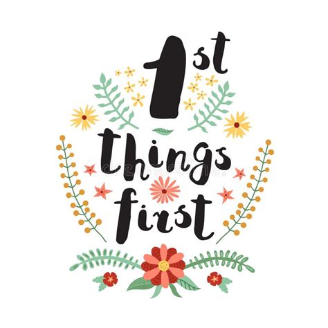 First Things First Stock Illustration Illustration Of Bright 116143138