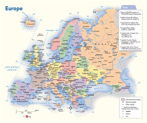 Large Detailed Political Map Of Europe With All Capitals And Major