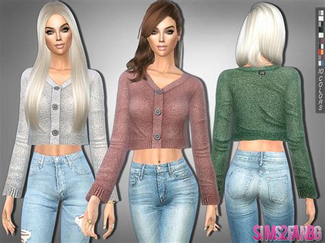 The Sims Resource 232 Cropped Sweater