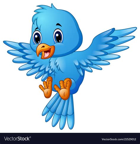 Your cartoon cute bird stock images are ready. Cute blue bird cartoon flying Royalty Free Vector Image