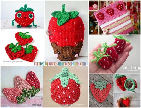 Crochet Roundup Crochet Strawberry Patterns 3amgracedesigns