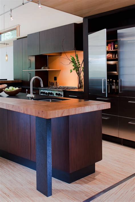 A zen garden is a minimalist dry landscape with natural elements of rock, gravel, sand, and wood; Pin by jaye cairo on Kitchens | Modern kitchen design ...