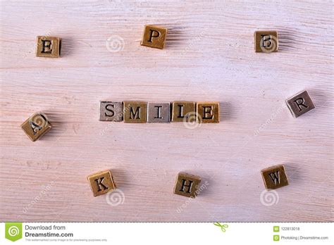 Smile Word Made Of Wooden Letters Royalty Free Stock Photo