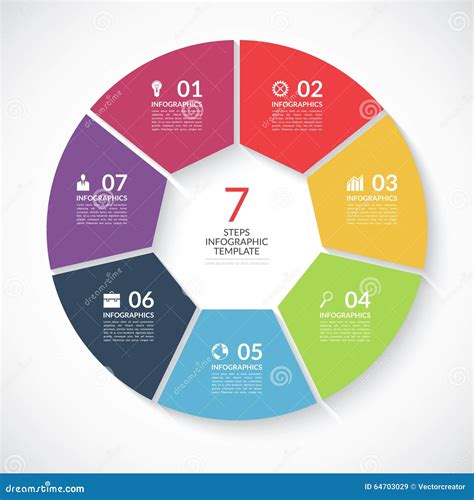 Infographic Circle Banner Vector Template With 7 Steps Parts Options