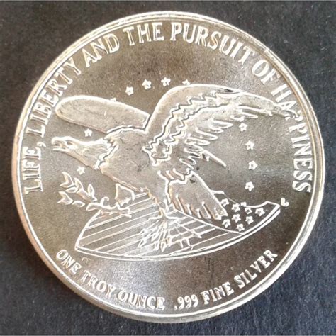 1991 1 Oz Liberty Mint Bill Of Rights Silver Round