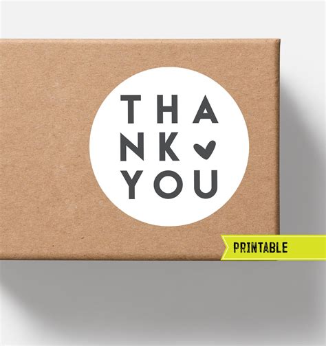 Thank You Labels Printable Thank You Cards Thank You Stickers Design
