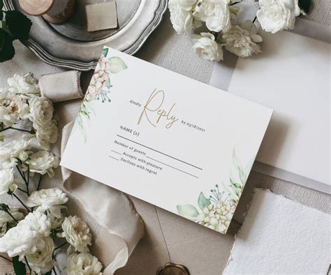 RSVP Cards , Wedding RSVP Card Printing, Custom RSVP Invitation Cards