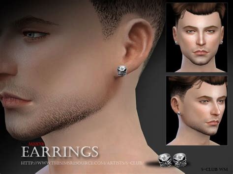 S Club Ts4 Wm Earrings M 201701 With Images Men Earrings Sims 4