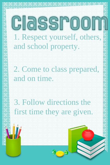 classroom rules template postermywall