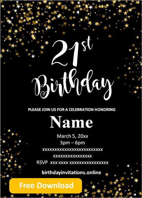 21st Birthday Templates