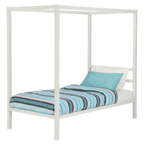 Monarch hill clementine gold canopy twin size frame bed. Twin size White Metal Platform Canopy Bed Frame - No Box ...