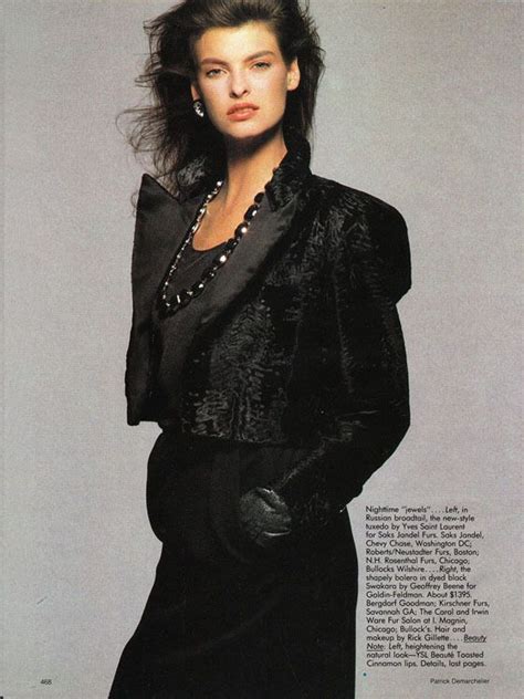 Lalinda Evangelista “the Big Idea Small Furs Vogue Us 1988 Linda