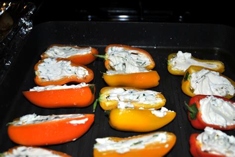 Roastedgrilled Cream Cheese Stuffed Mini Bell Peppers