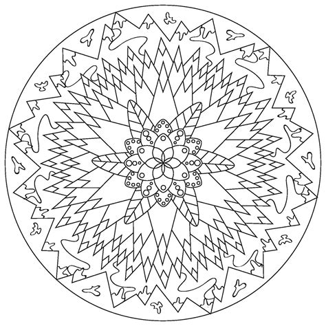 Nature Mandala Adult Coloring Pages