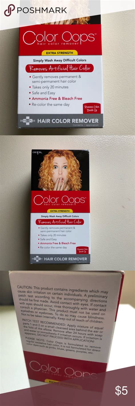 If you have used permanent hair color and are unhappy with the results, please consult a hair specialist. NEW Color Oops hair color remover NIB Never opened Color ...