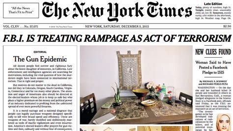 The New York Times's first front-page editorial in 95 years calls gun ...