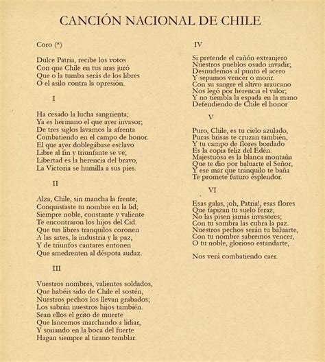 Letra Himno Nacional De Chile