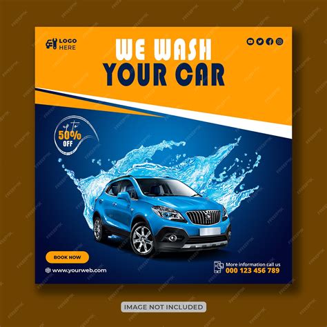 Premium Psd Car Wash Washing Service Creative Social Media Banner