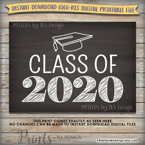 Class Of 2020 Sign Grad Party High School 2020 Grad College Graduation