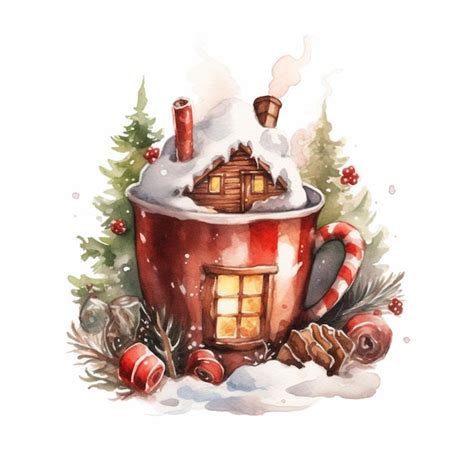 Premium Ai Image There Is A Cup Of Hot Chocolate With A House Inside