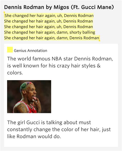 She changed her hair again, uh, Dennis Rodman / She changed her hair again, uh, Dennis Rodman 