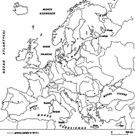 Mapa Konturowa Europy Do Wydruku A4