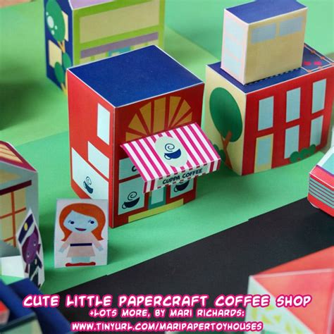 Ninjatoes Papercraft Weblog Cute Papercraft Neighbourhood Coffee Shop