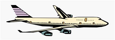Vector Illustration Of Commercial 747 Airplane Boeing Jet Plane