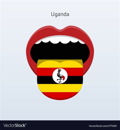 Uganda Language Abstract Human Tongue Royalty Free Vector