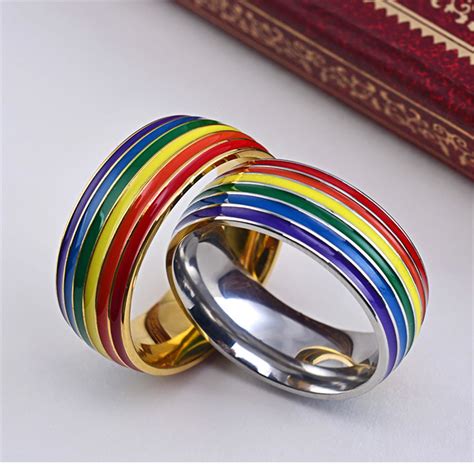 Gay Pride Ring Lesbian Lgbt Pride Rainbow Silicone Unisex Love Wedding Band T Ebay