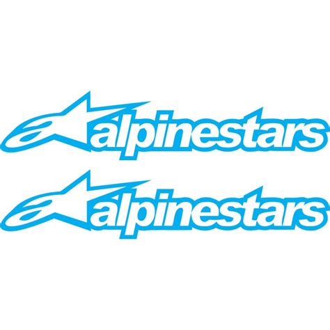 2x Alpinestars Logo White Blue Outline Stickers Decals Decalshouse