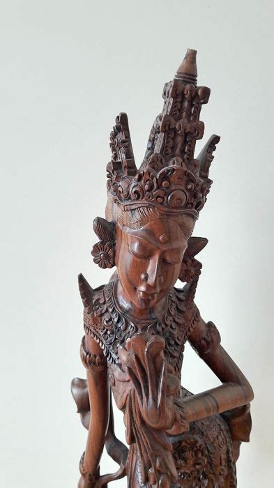 Groot Gedetailleerd Coromandel Beeld Balinese Danseres Godin Bali