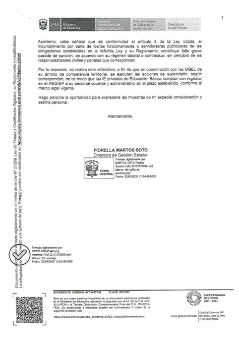 Oficio MÚltiple N° 025 2023 Reiterativo Sobre El Registro En El Regiep