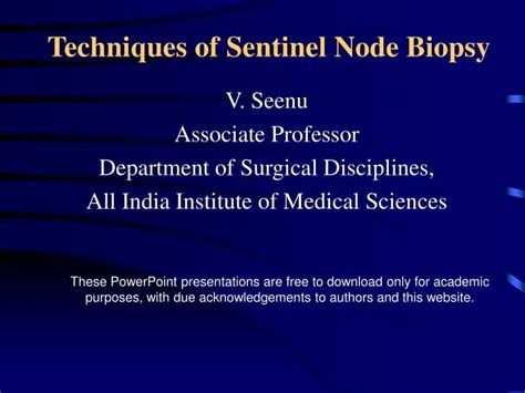 Ppt Techniques Of Sentinel Node Biopsy Powerpoint Presentation Free