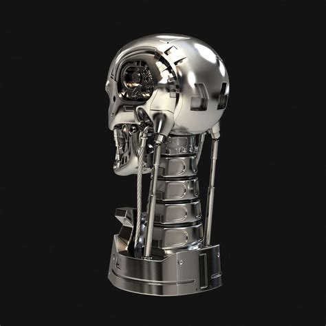 Terminator T 800 Skull Bust V2 3d Print Model By Thedjon