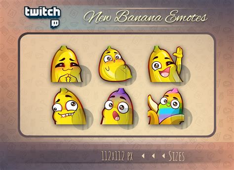 Twitch Cute Banana Emotes For Streamers Kawaii Banan Emote Etsy Ireland